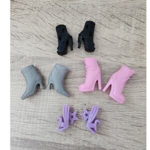 Barbie Shoes Lot High Heels Pumps Booties Boots Pink Purple Black Gray Fashion